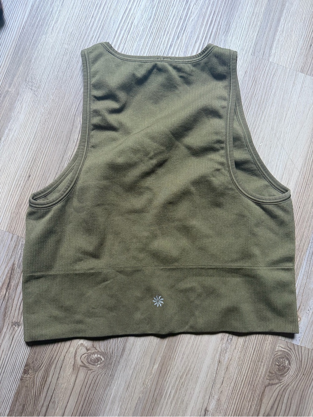 Women’s Olive Green Ribbed Crop Tank Top
